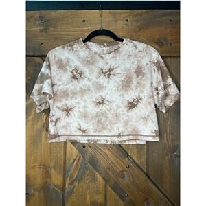 Women’s XS brown tie dye crop top shirt